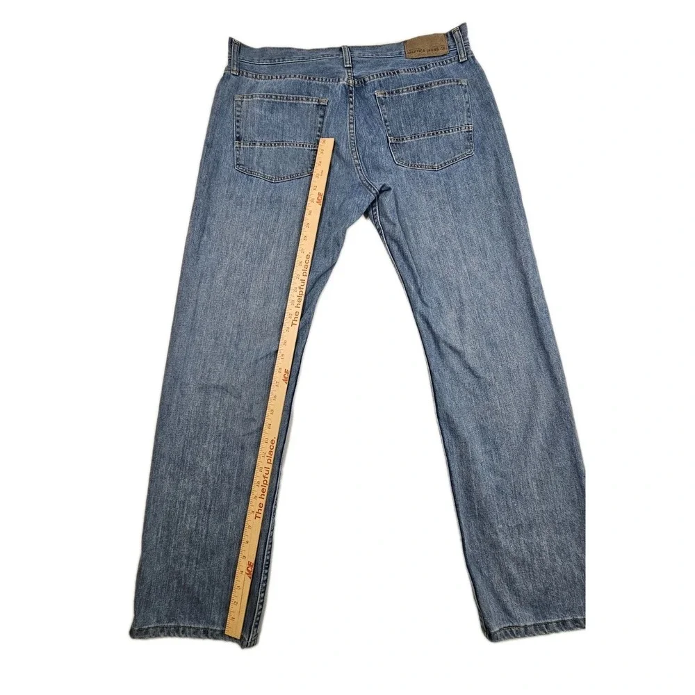 Nautica Jeans Co. Relaxed Fit Jeans Men's 36x334 Medium Wash 100% Cotton
